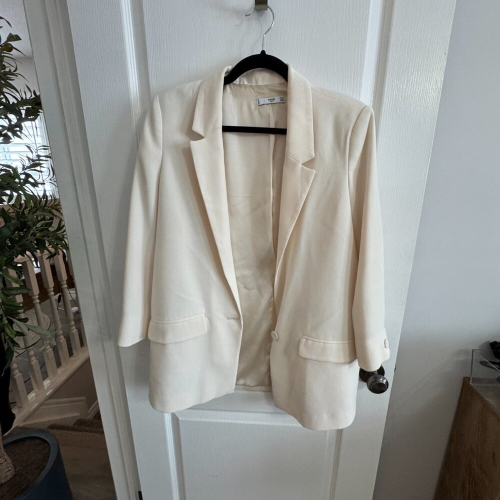 MNG (Mango) Cream Suit Blazer – EUR L – Made in Europe